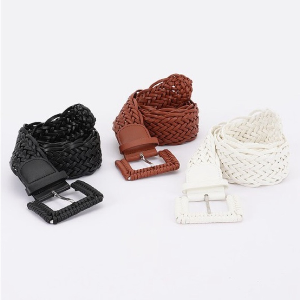 51B. Braided Faux Leather Belt